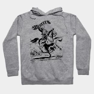 No Background Ink Black Rodeo Western Retro Comic Hoodie